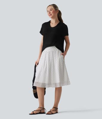 V-neck Batwing Short Sleeve Resort Crochet Jumper