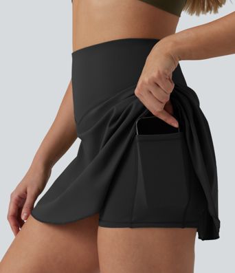 SoftlyZero™ Airy Jupe-short tennis mini 2-en-1 gainante taille haute toucher frais avec poches - UPF50+