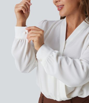 Crossover Long Sleeve Work Bodysuit