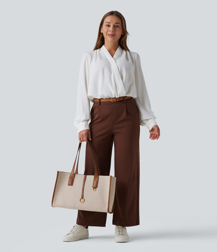 Crossover Long Sleeve Work Bodysuit