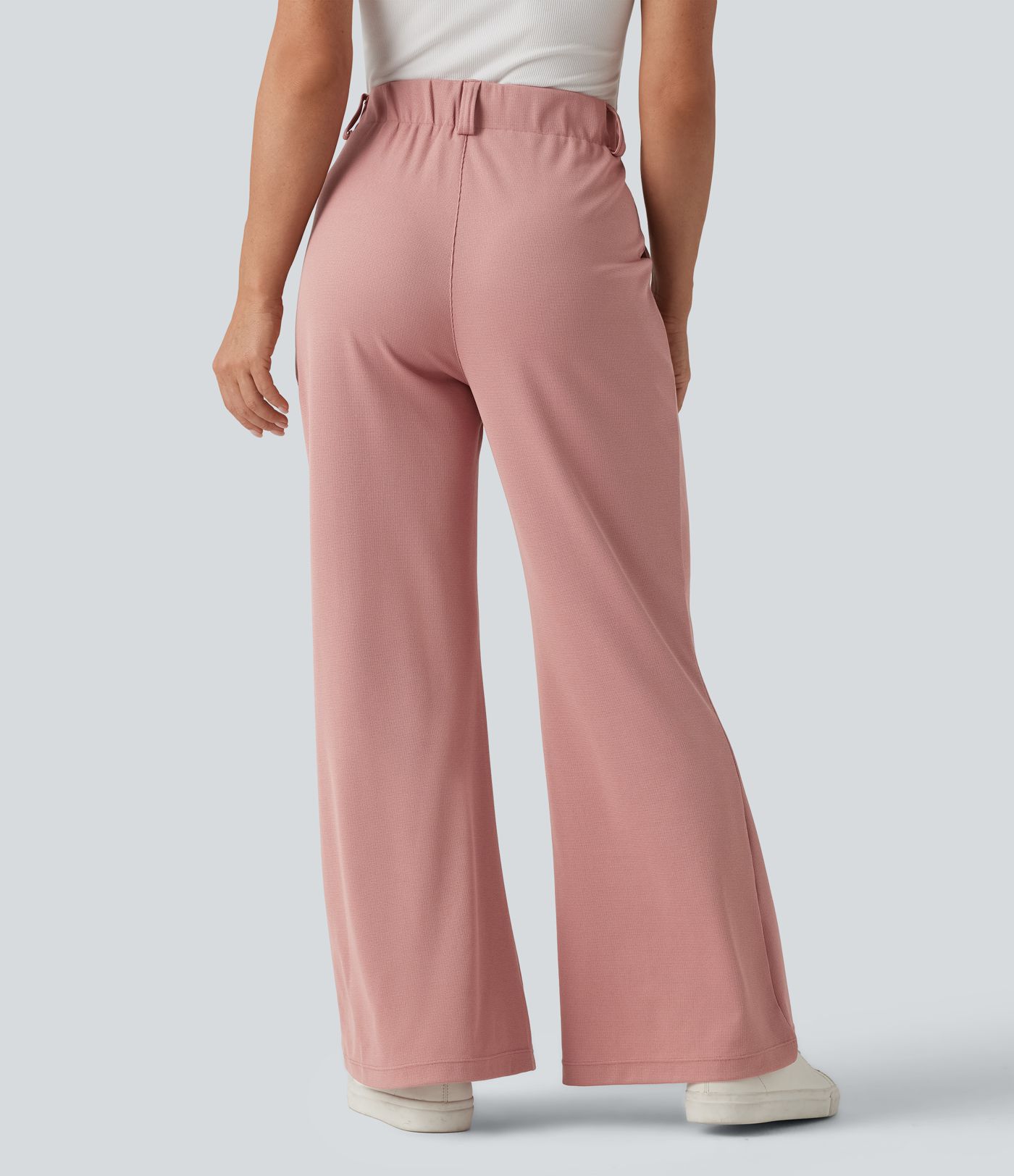 Halara Flex™ High Waisted Flare Waffle Work Pants with Pockets