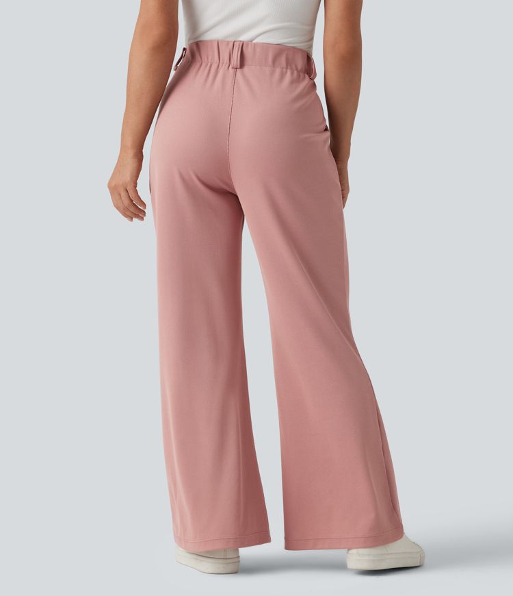 Halara Flex™ High Waisted Flare Waffle Work Pants with Pockets