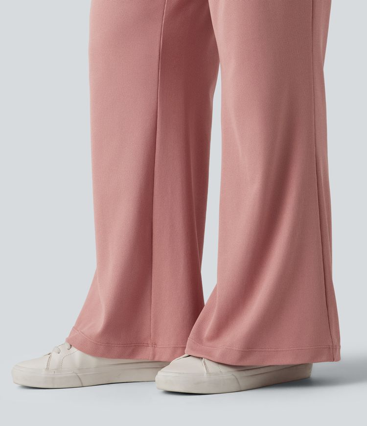 Halara Flex™ High Waisted Flare Waffle Work Pants with Pockets