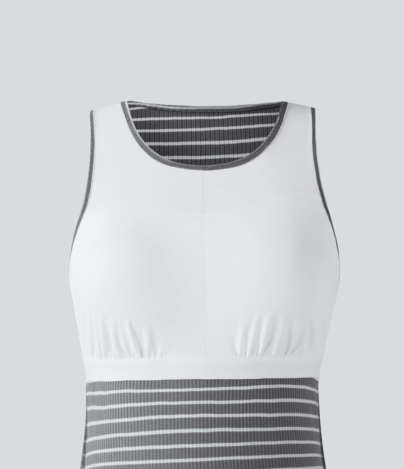 Round Neck Sleeveless Bodycon Stripe Midi Casual Dress