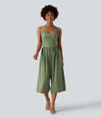 Lässiger Capri-Jumpsuit mit Seitentaschen und weitem Bein - Easy Peezy Edition