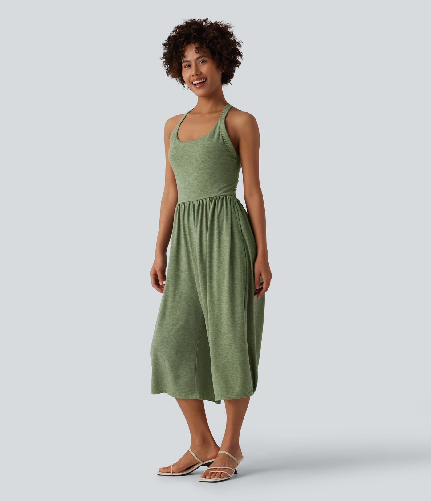 Lässiger Capri-Jumpsuit mit Seitentaschen und weitem Bein - Easy Peezy Edition