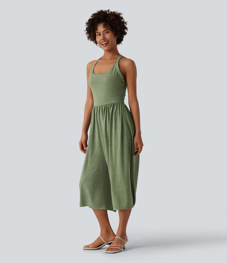 Lässiger Capri-Jumpsuit mit Seitentaschen und weitem Bein - Easy Peezy Edition