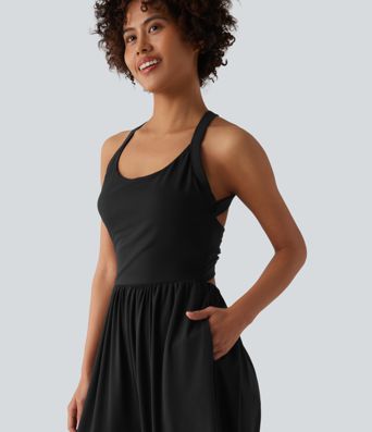 Wide Leg Capri Casual Jumpsuit with Pockets-Easy Peezy Edition