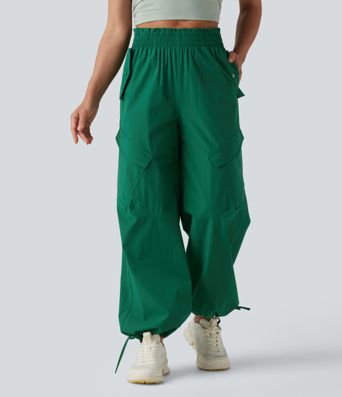 Lettuce Trim High Waisted Workout Cargo Pants with Pockets