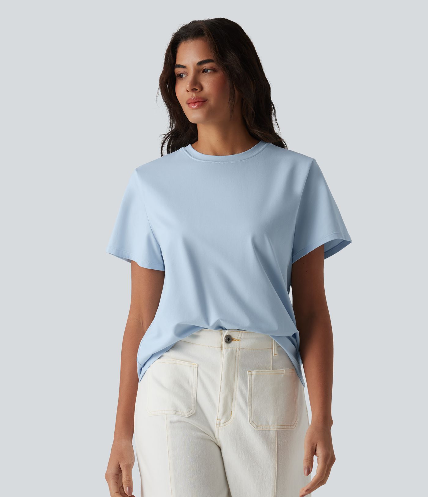 Round Neck Short Sleeve Casual Cotton T-Shirt