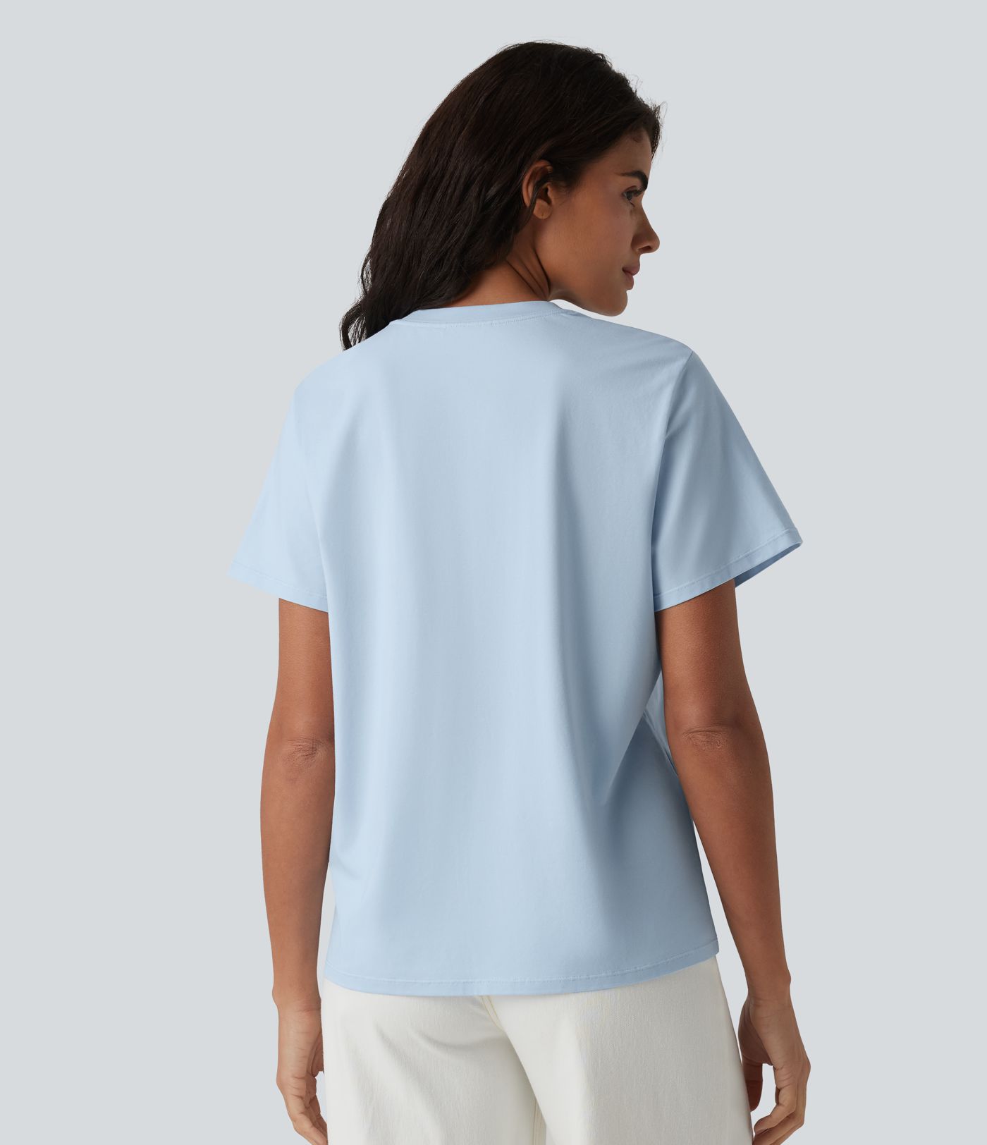 Round Neck Short Sleeve Casual Cotton T-Shirt