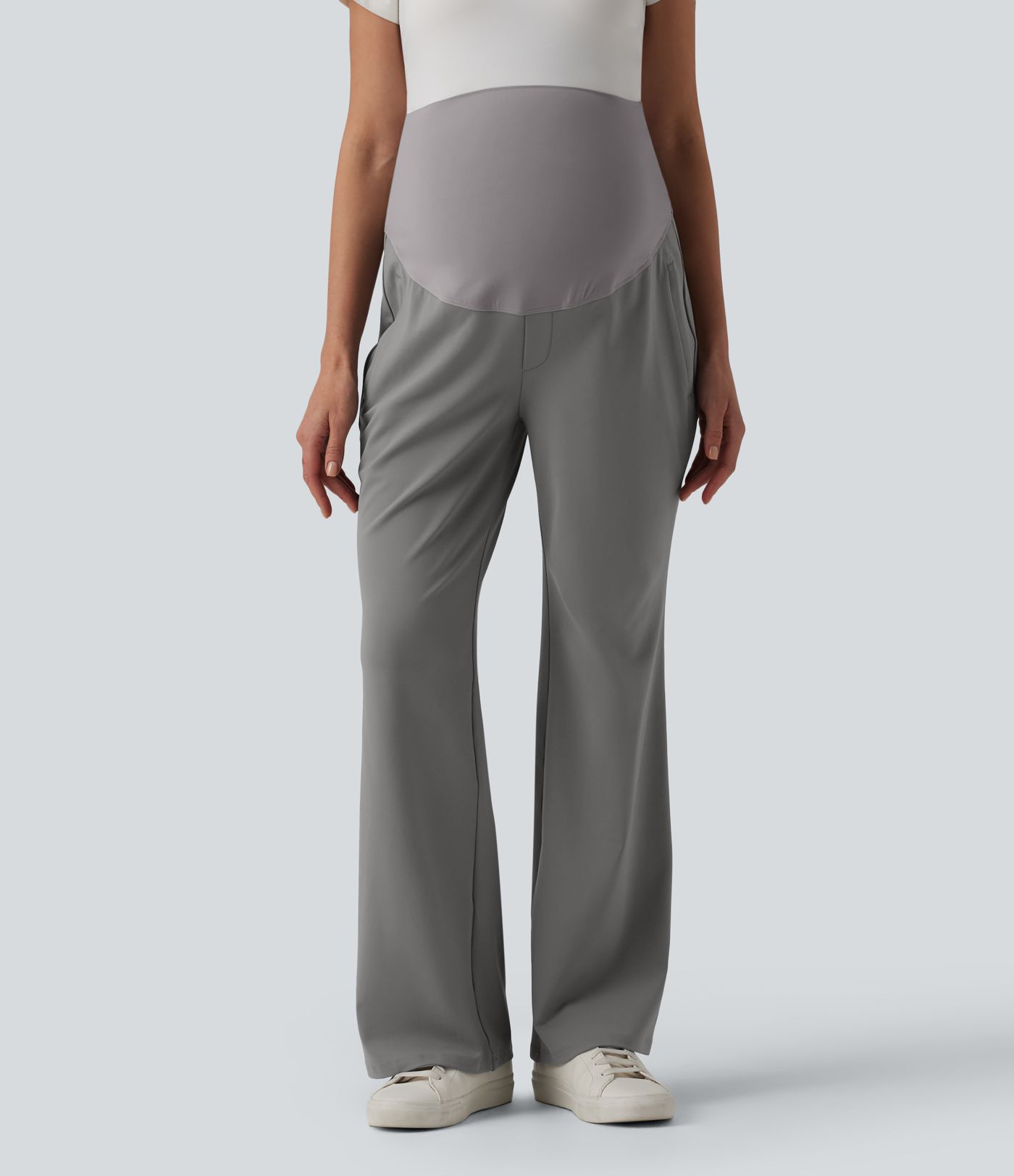 Halara Flex™ DayStretch Super High Waisted Work Maternity Flare Pants with Zipper Pockets