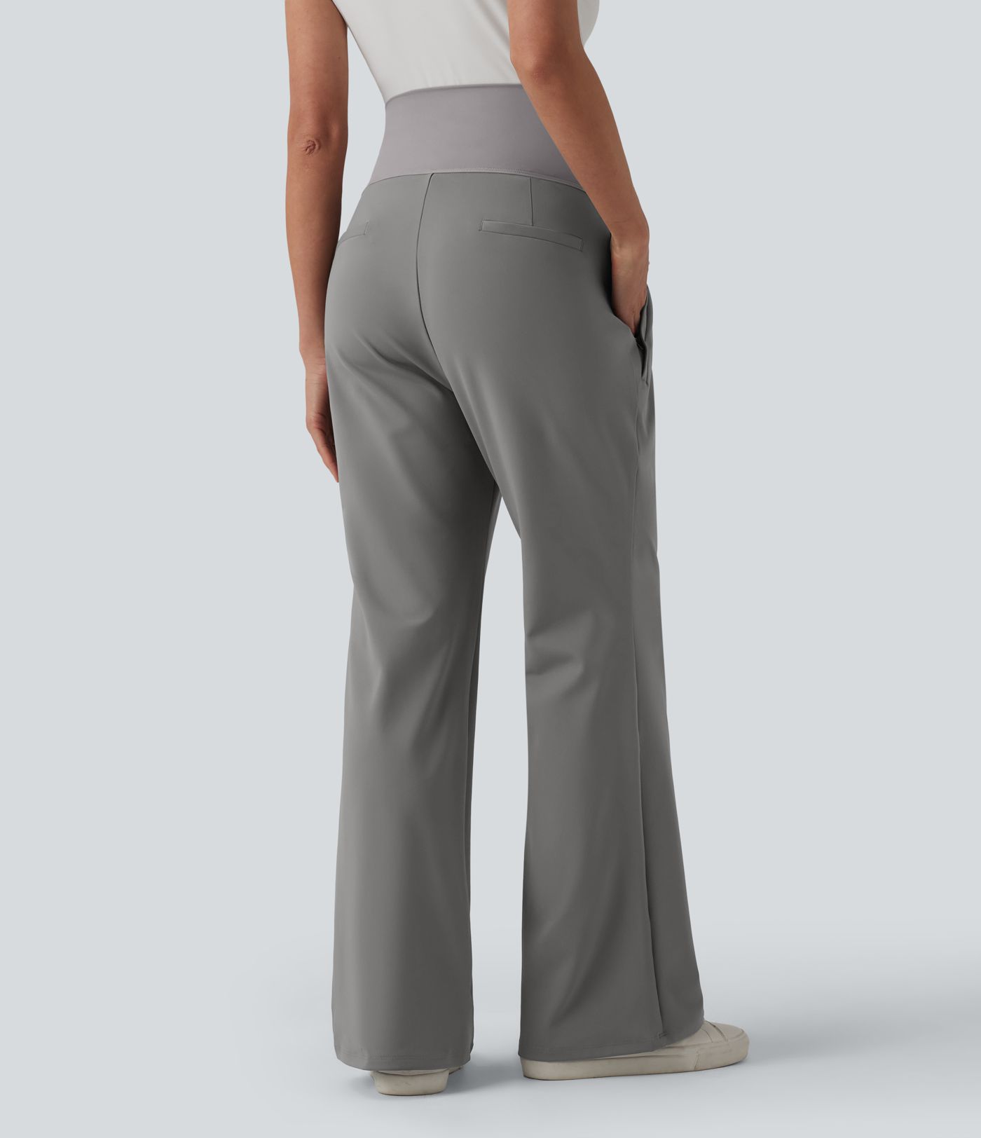 Halara Flex™ DayStretch Super High Waisted Work Maternity Flare Pants with Zipper Pockets