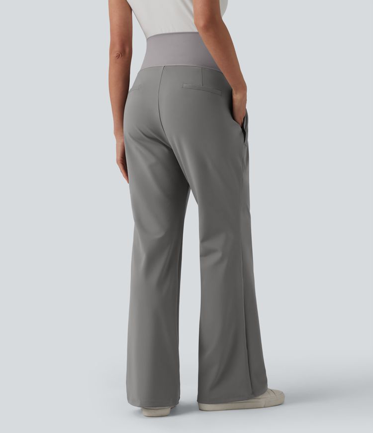 Halara Flex™ DayStretch Super High Waisted Work Maternity Flare Pants with Zipper Pockets