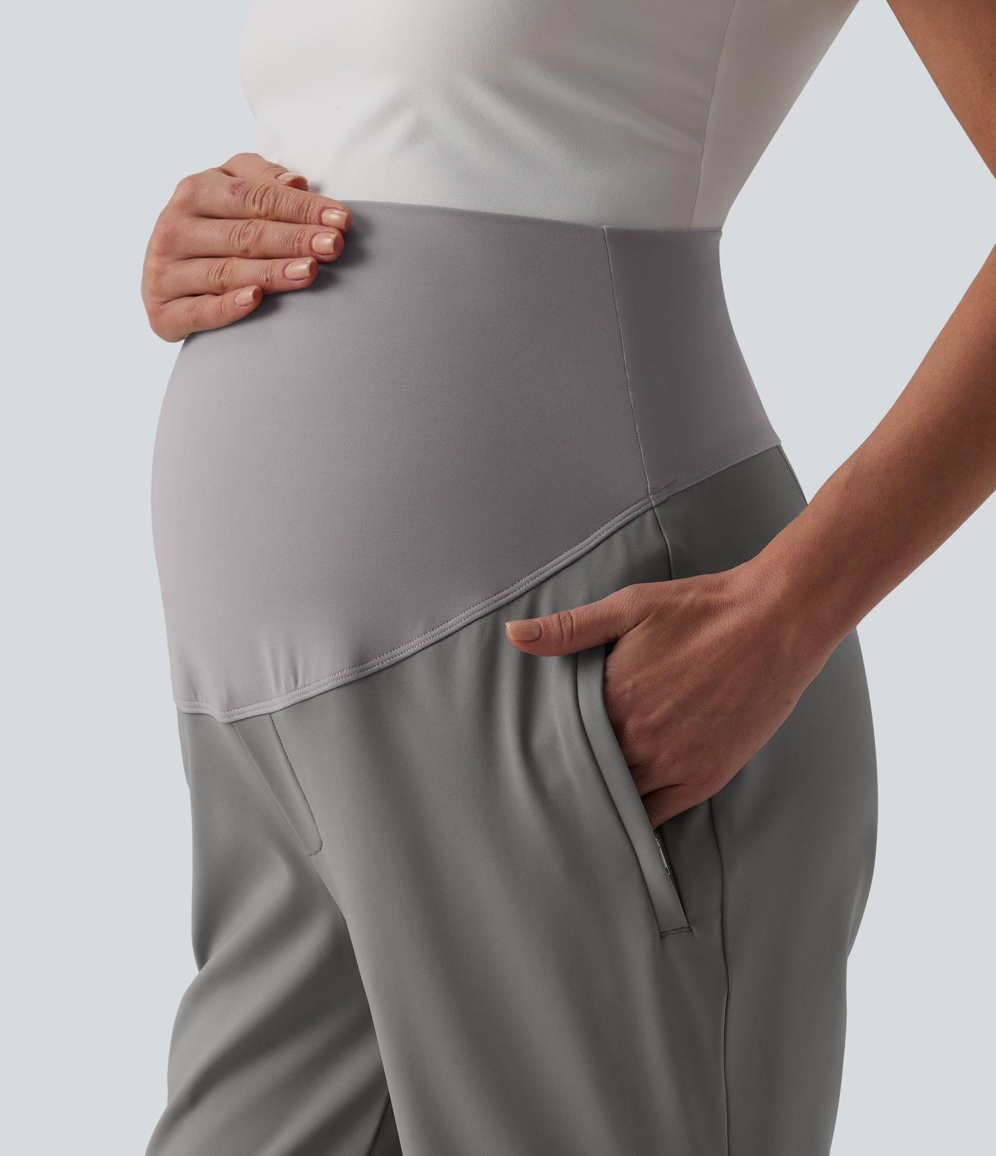 Halara Flex™ DayStretch Super High Waisted Work Maternity Flare Pants with Zipper Pockets