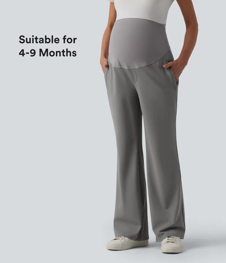 Halara Flex™ DayStretch Super High Waisted Work Maternity Flare Pants with Zipper Pockets