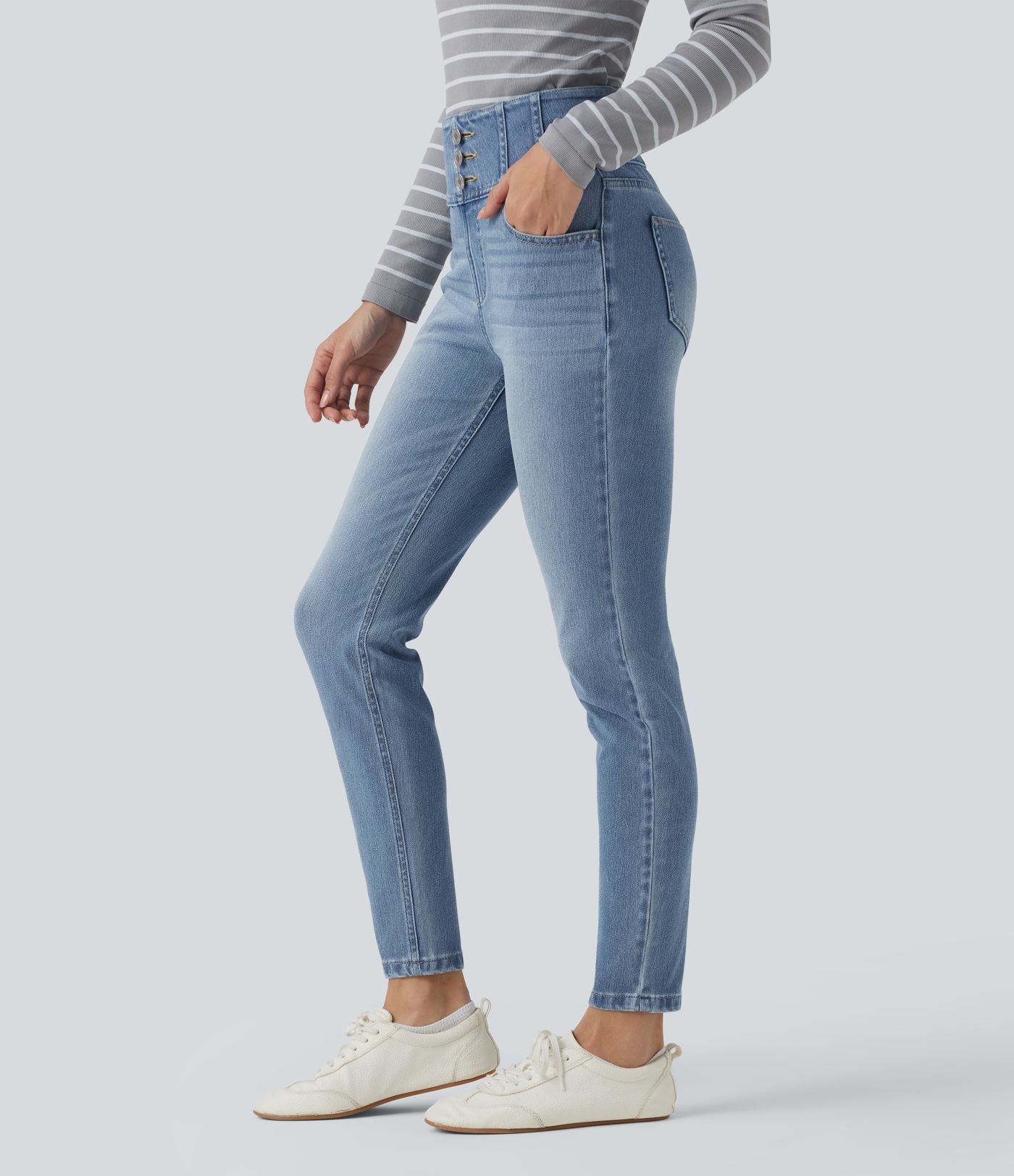 Halara Flex™ High-waisted Casual Skinny Jeans with Pockets