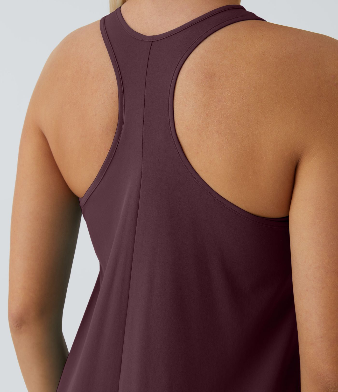 Breezeful™ Backless Racerback Side Pocket High Low Flowy Midi Quick Dry Casual Dress