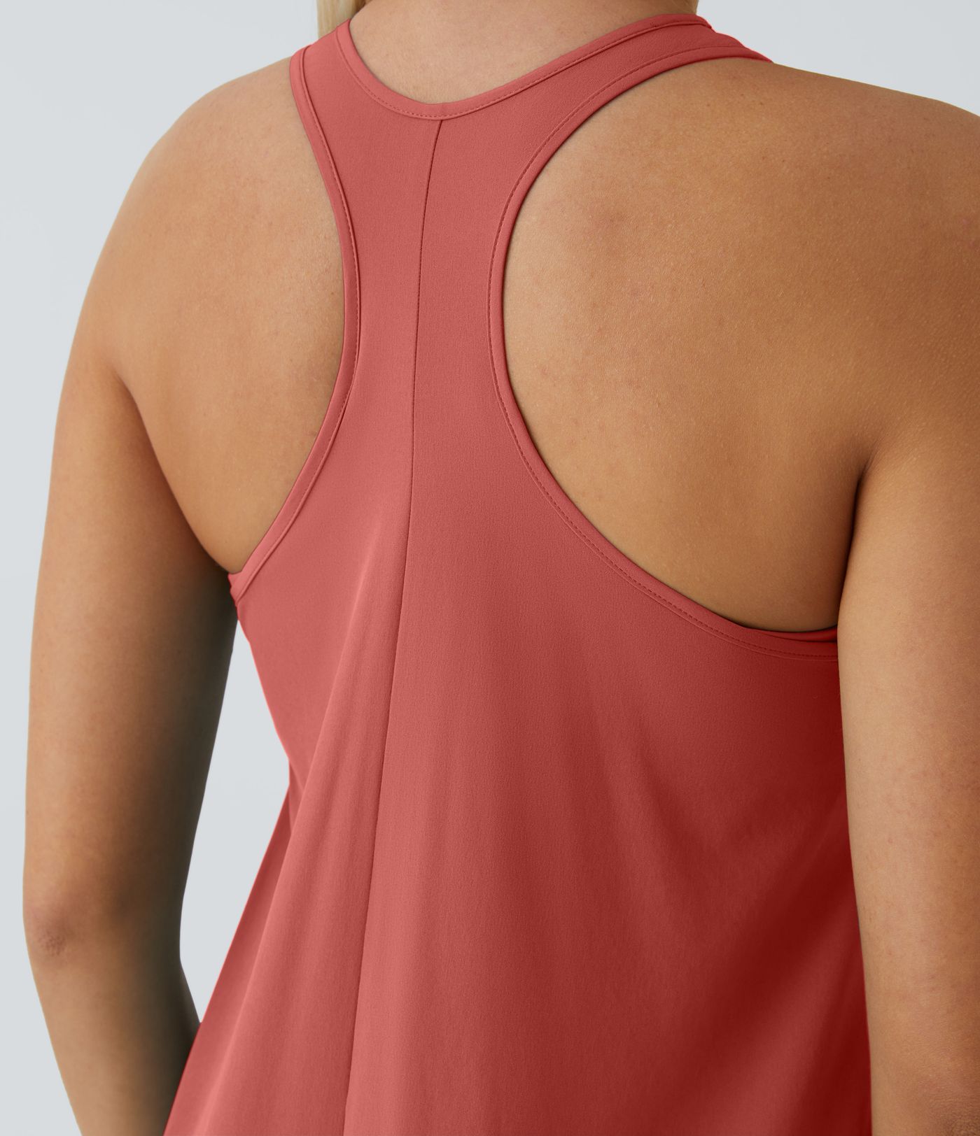 Breezeful™ Backless Racerback Side Pocket High Low Flowy Midi Quick Dry Casual Dress A-C Cups