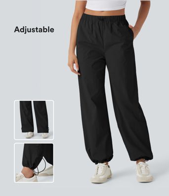 Yoga-Jogginghose mit niedrigem Bund, verstellbarem Saum und Taschen Yoga-Jogginghose mit niedrigem Bund, verstellbarem Saum und Taschen