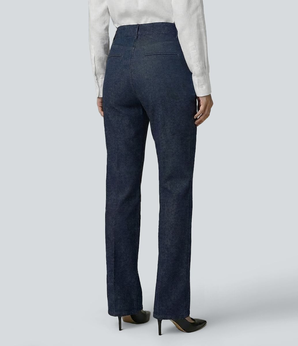 Halara Flex™ Jean droit tailleur taille mi-haute avec poches