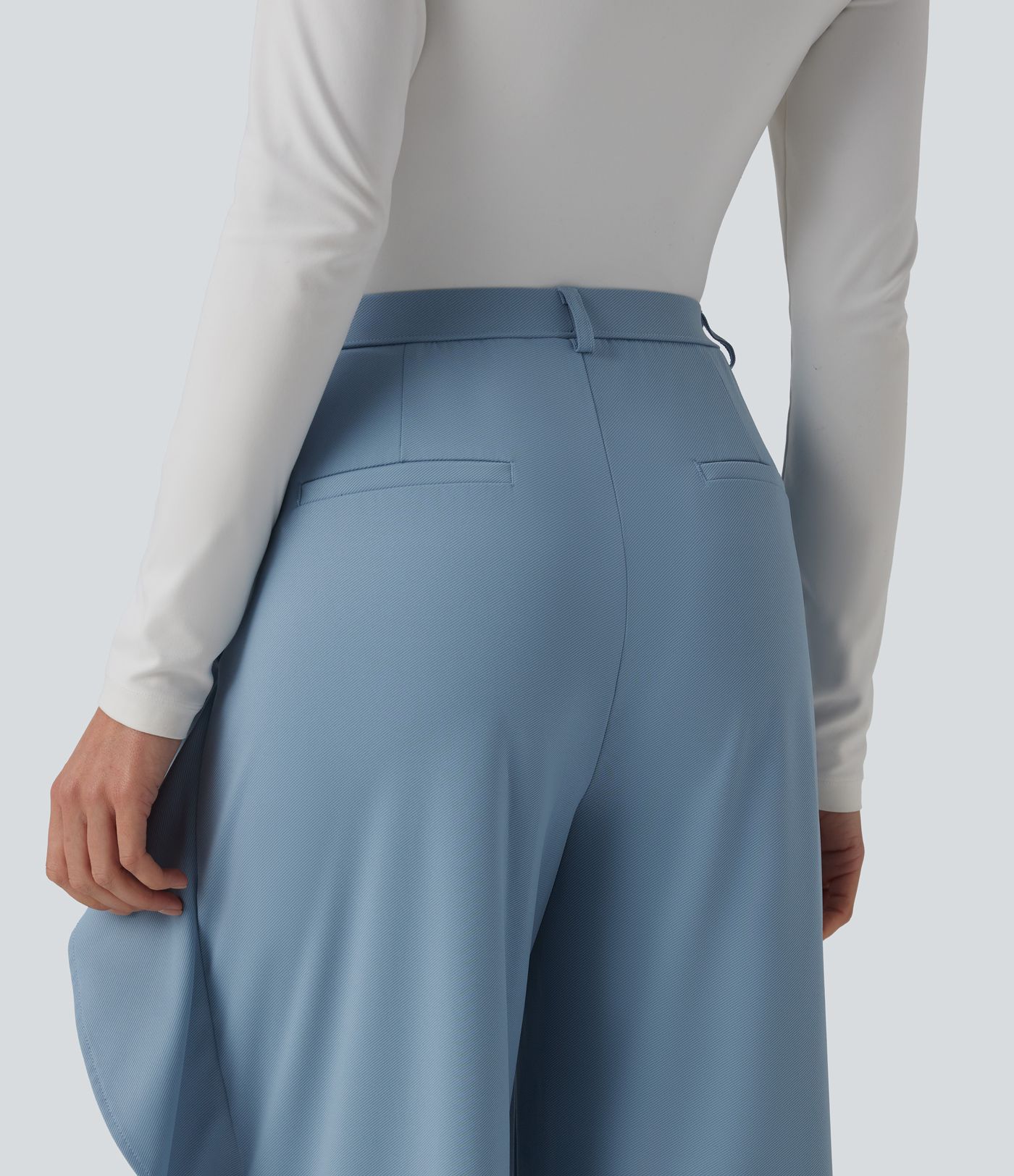 Halara Flex™ High Waisted Ruffle Wide Leg Quick Dry Work Pants with Pockets-UPF40+