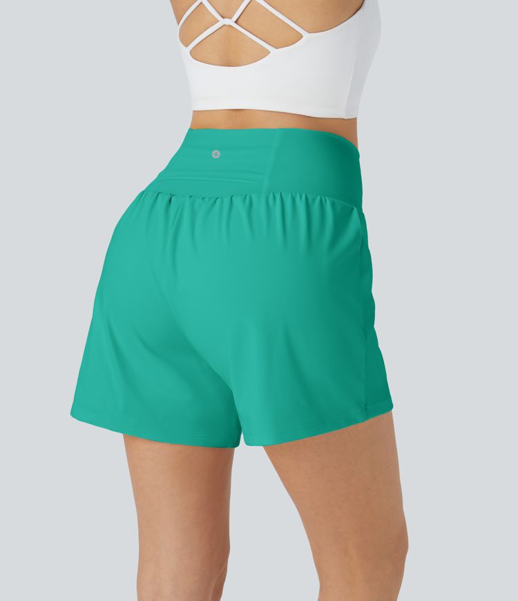 SoftlyZero™ Airy Super High Waisted 2-in-1  Cool Touch Yoga Running Shorts 5'' with Pockets-Longer Length