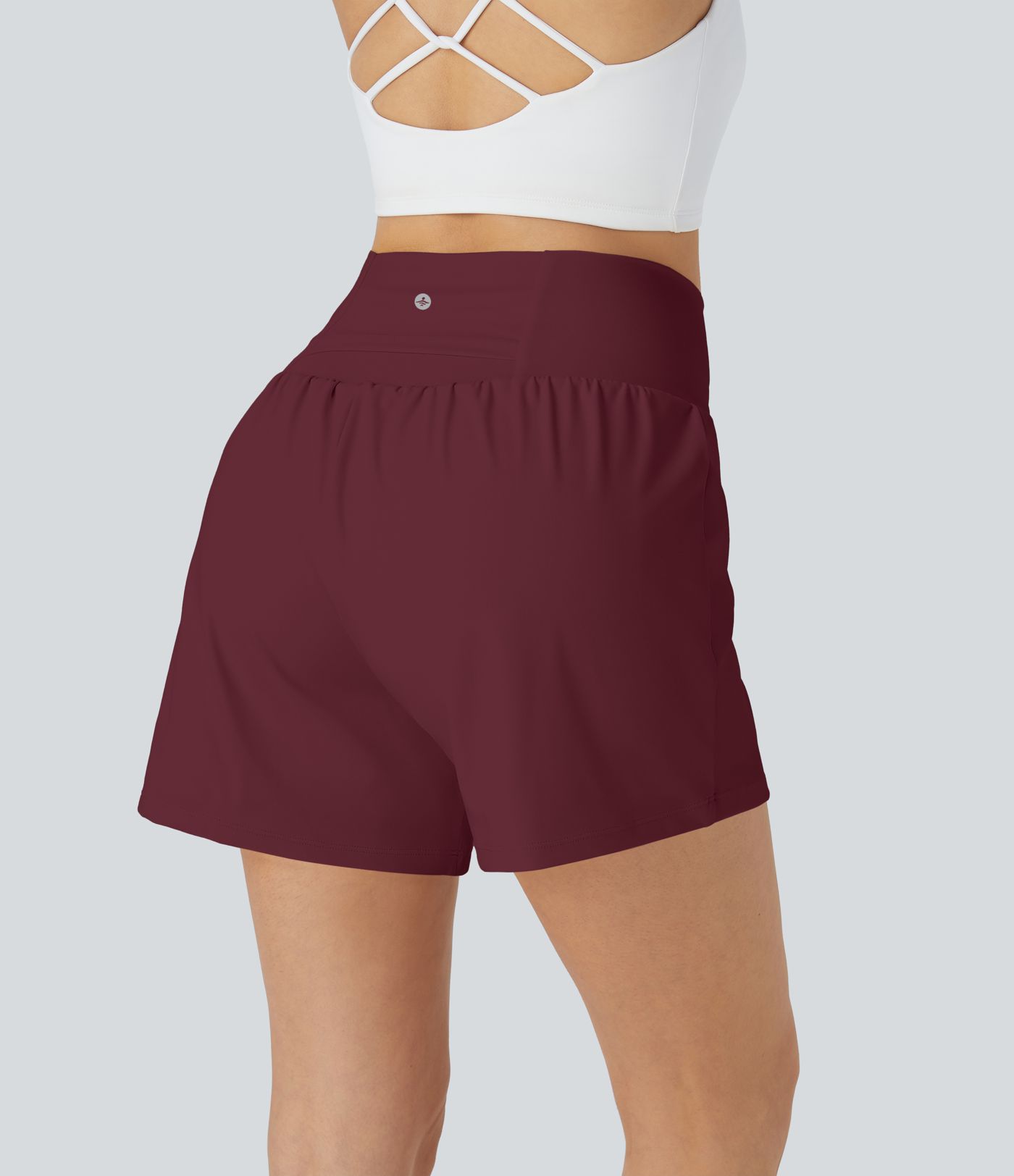 슈퍼 하이 웨이스트 백 포켓 사이드 히든 포켓 2-in-1 요가 반바지