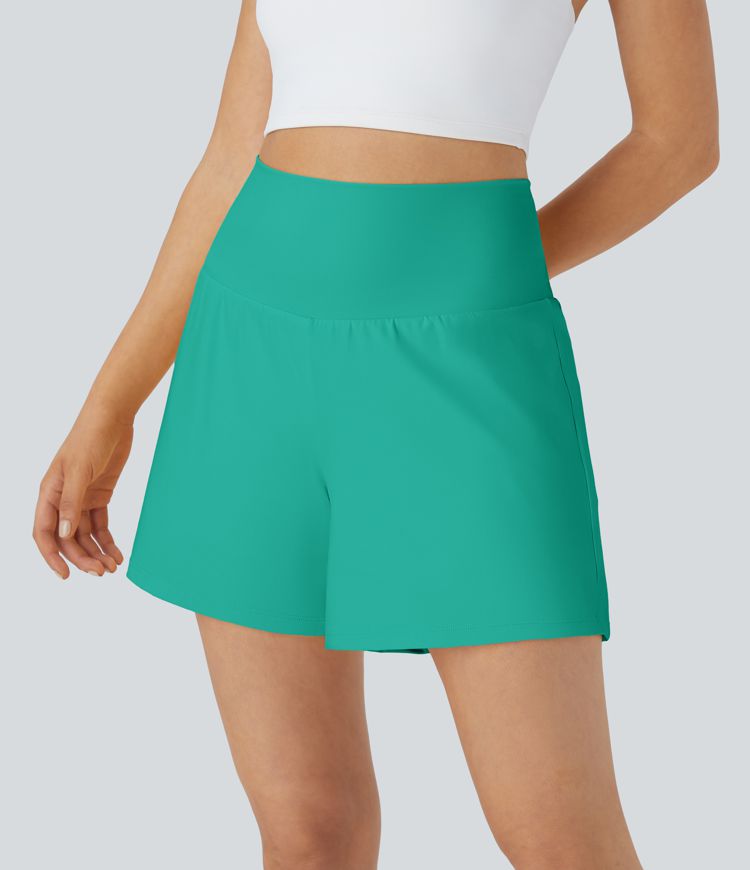 SoftlyZero™ Airy Super High Waisted 2-in-1  Cool Touch Yoga Running Shorts 5'' with Pockets-Longer Length