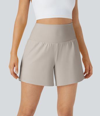 SoftlyZero™ Airy Super High Waisted 2-in-1  Cool Touch Yoga Shorts 5'' with Pockets-Longer Length