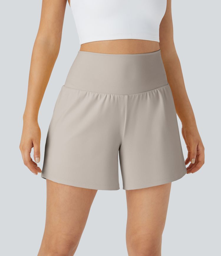 SoftlyZero™ Airy Super High Waisted 2-in-1  Cool Touch Yoga Shorts 5'' with Pockets-Longer Length