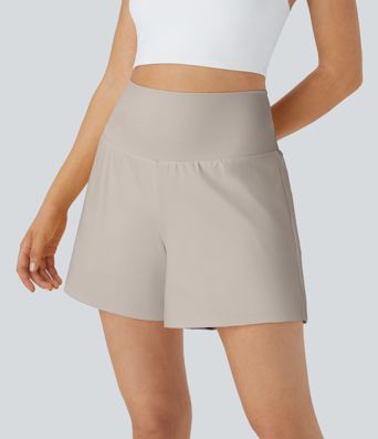 SoftlyZero™ Airy Super High Waisted 2-in-1  Cool Touch Yoga Shorts 5'' with Pockets-Longer Length
