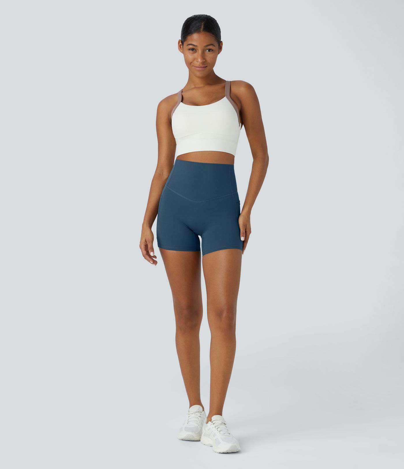 Halara UltraSculpt™ - Formende Workout-Leggings mit hohem Bund, Seitentaschen und Bauchkontrolle - 12,7 cm