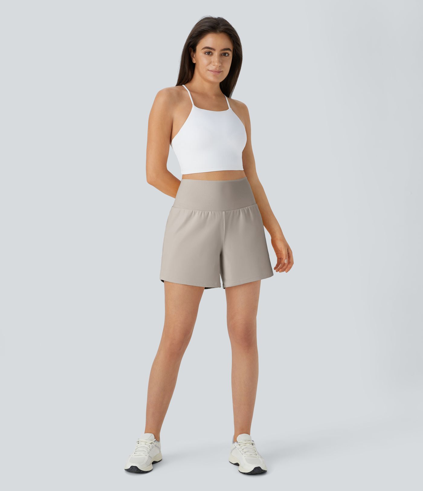 SoftlyZero™ Airy Super High Waisted 2-in-1  Cool Touch Yoga Shorts 5'' with Pockets-Longer Length