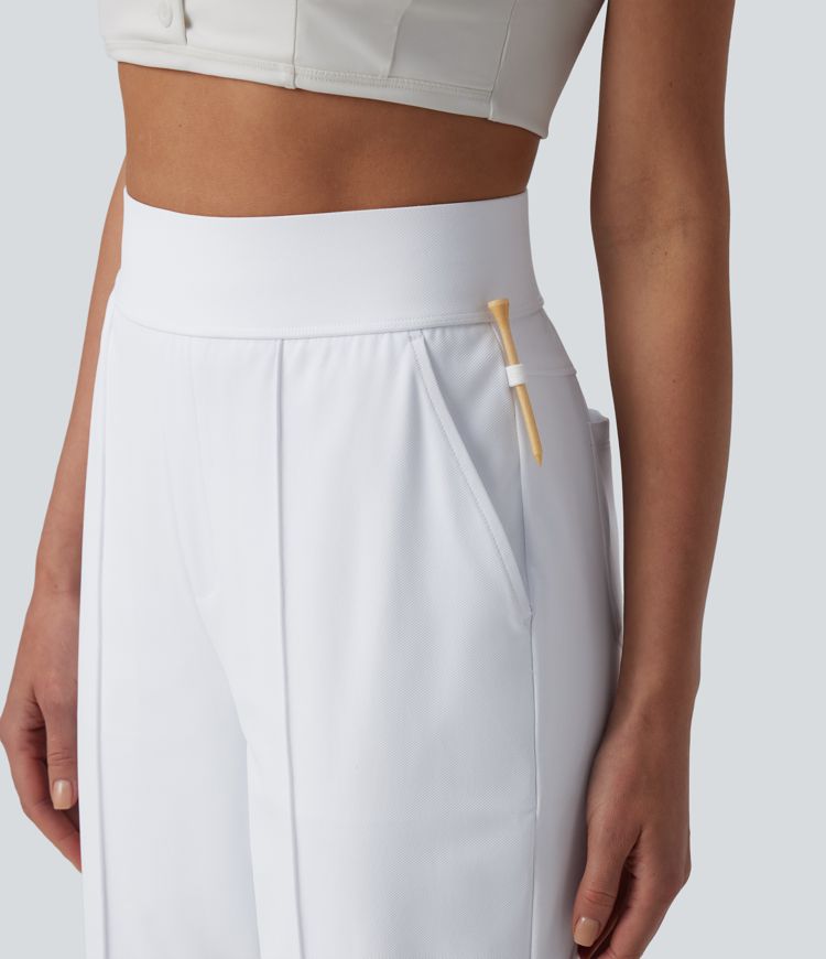 High Waisted Quick Dry Golf Shorts with Pockets 10''-Golf Tee-UPF40+