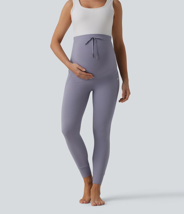 Halara UltraSculpt™ Ultra High-Waist Drawstring Plain 7/8 Yoga Maternity Leggings with Pockets