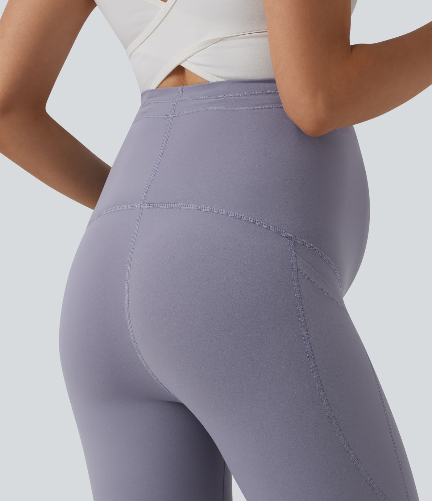 Halara UltraSculpt™ Ultra High-Waist Drawstring Plain 7/8 Yoga Maternity Leggings with Pockets