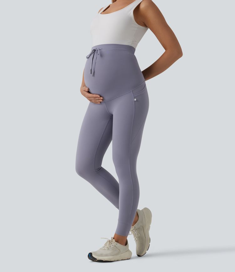 Halara UltraSculpt™ Ultra High-Waist Drawstring Plain 7/8 Yoga Maternity Leggings with Pockets