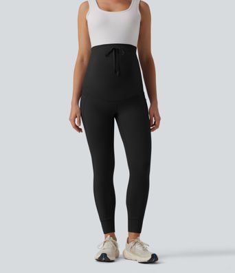 Halara UltraSculpt™ Ultra High-Waist Drawstring Plain 7/8 Yoga Maternity Leggings with Pockets