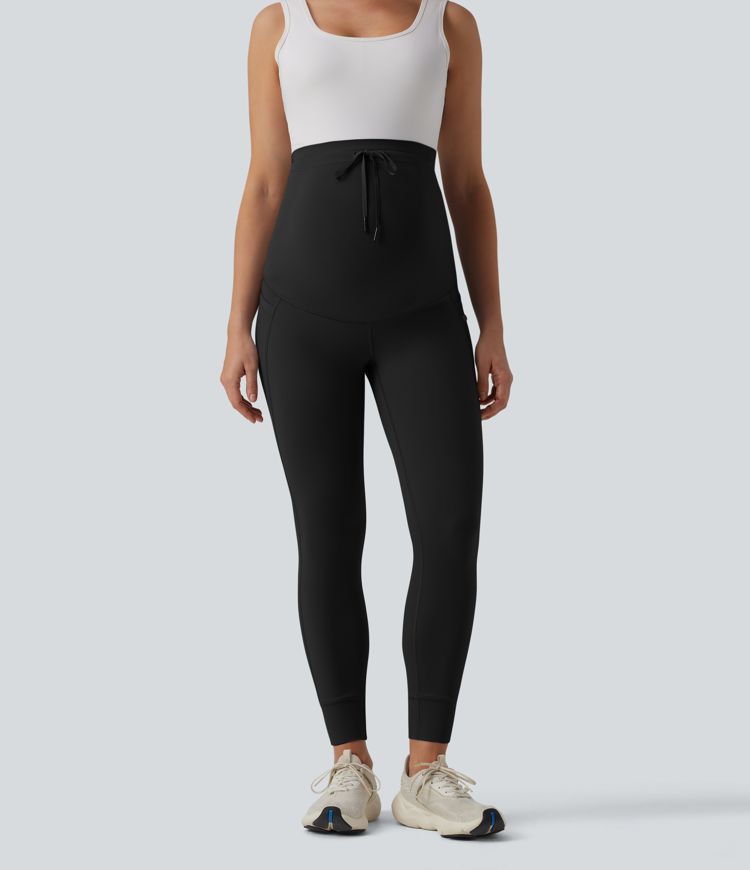 Halara UltraSculpt™ Ultra High-Waist Drawstring Plain 7/8 Yoga Maternity Leggings with Pockets