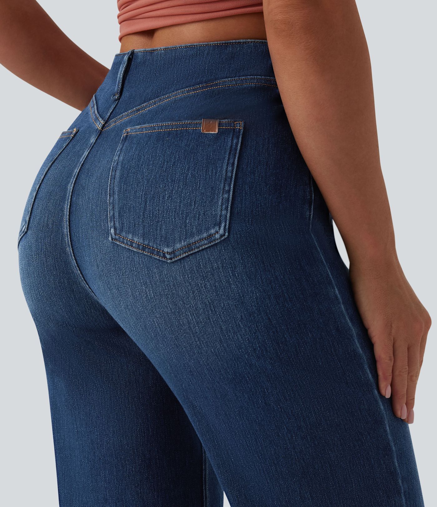 Halara Flex™ High Waisted Straight Leg Casual Jeans with Pockets