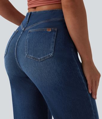 Halara Flex™ High Waisted Straight Leg Casual Jeans with Pockets