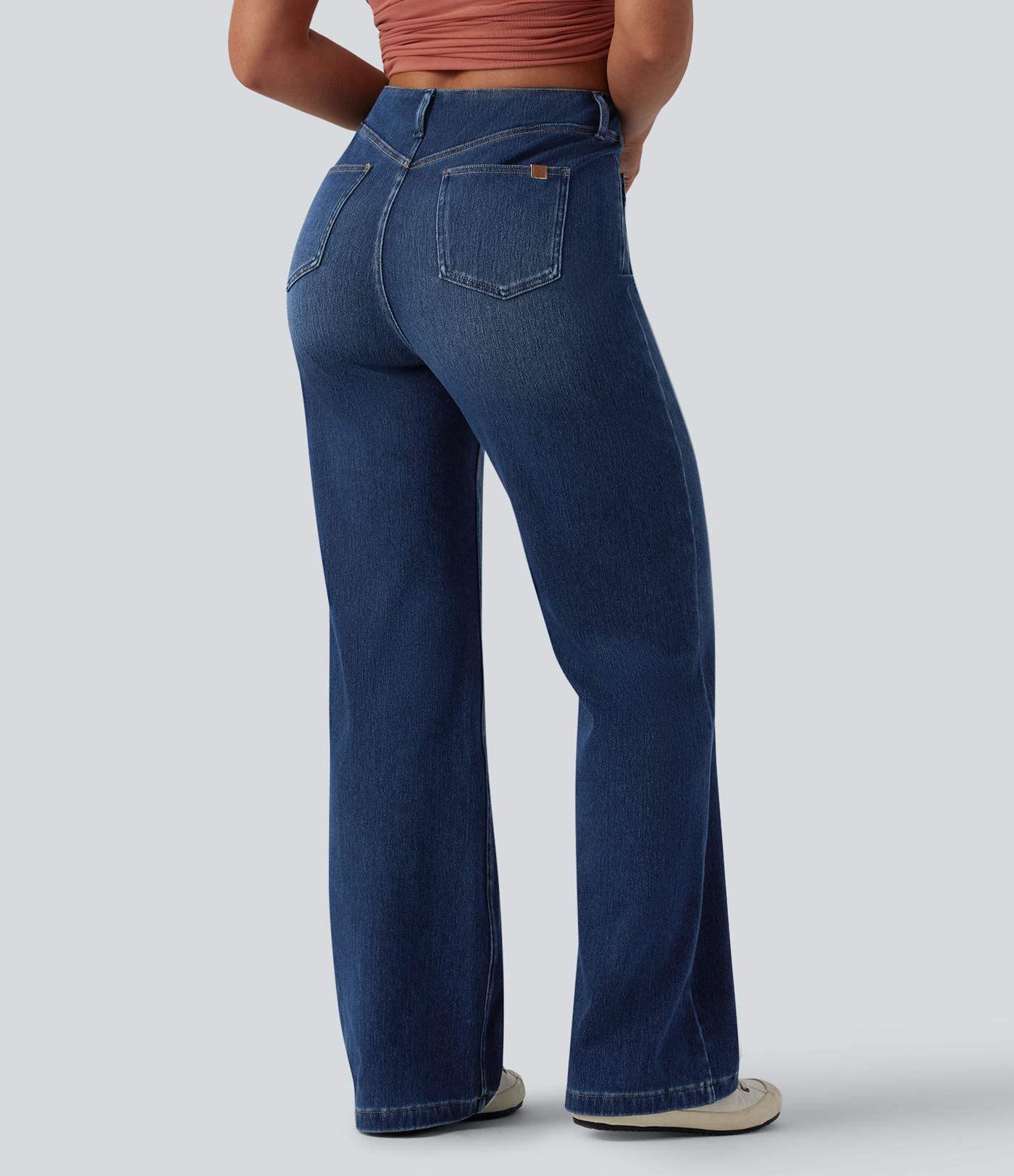 Halara Flex™ High Waisted Straight Leg Casual Jeans with Pockets