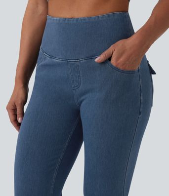 Halara Flex™ High Waisted Tummy Control Flare Casual Jeans with Pockets