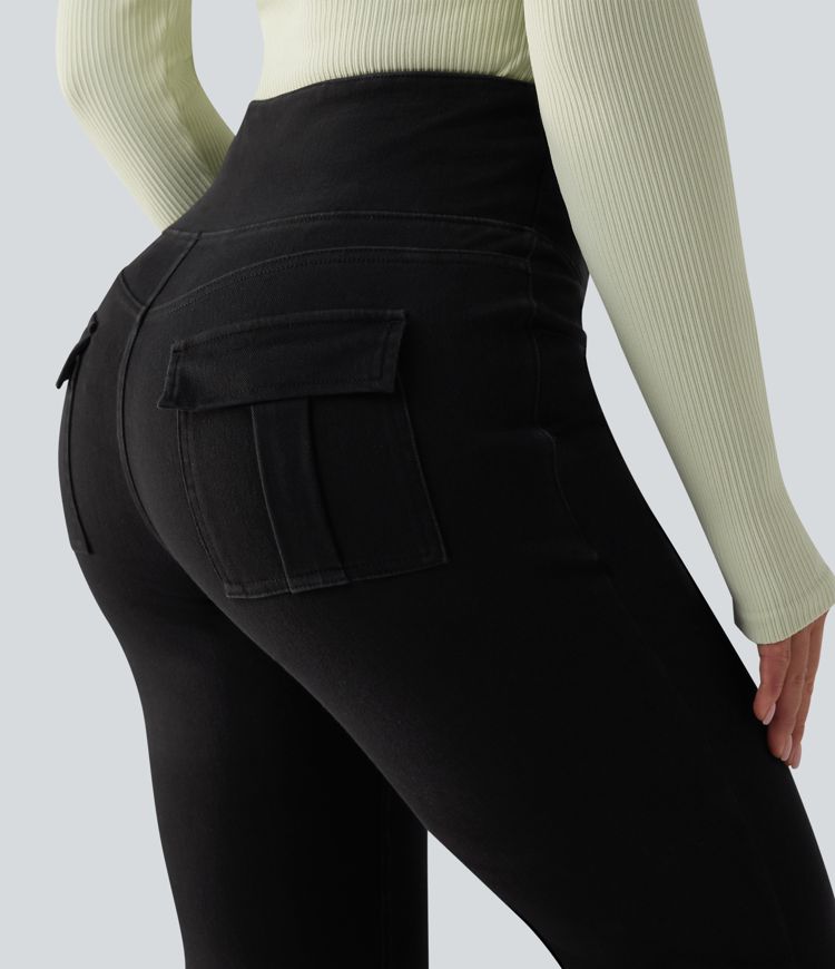 Halara Flex™ High Waisted Tummy Control Flare Casual Jeans with Pockets