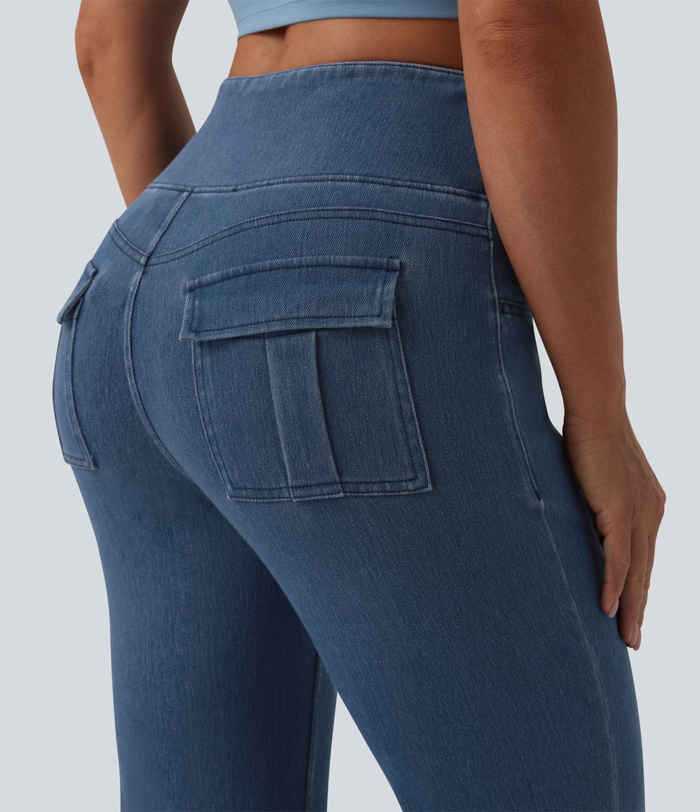Halara Flex™ High Waisted Tummy Control Flare Casual Jeans with Pockets
