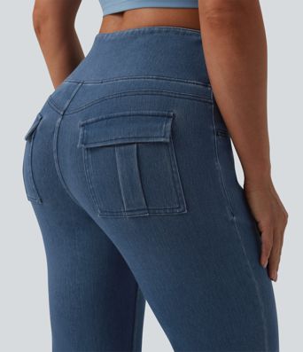 Halara Flex™ High Waisted Tummy Control Flare Casual Jeans with Pockets