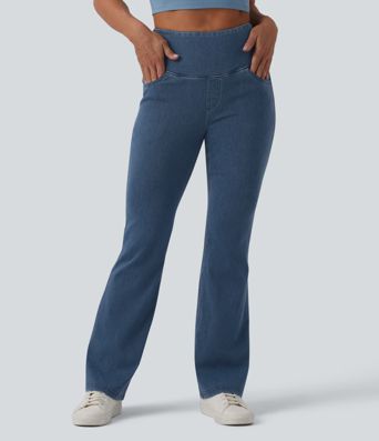 Halara Flex™ High Waisted Tummy Control Flare Casual Jeans with Pockets