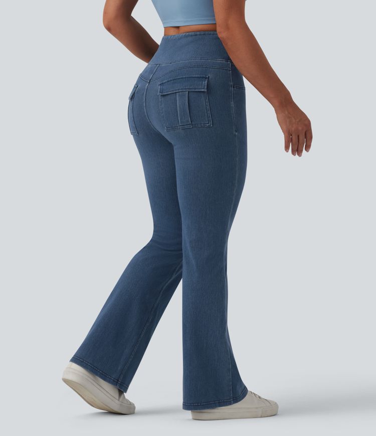 Halara Flex™ High Waisted Tummy Control Flare Casual Jeans with Pockets
