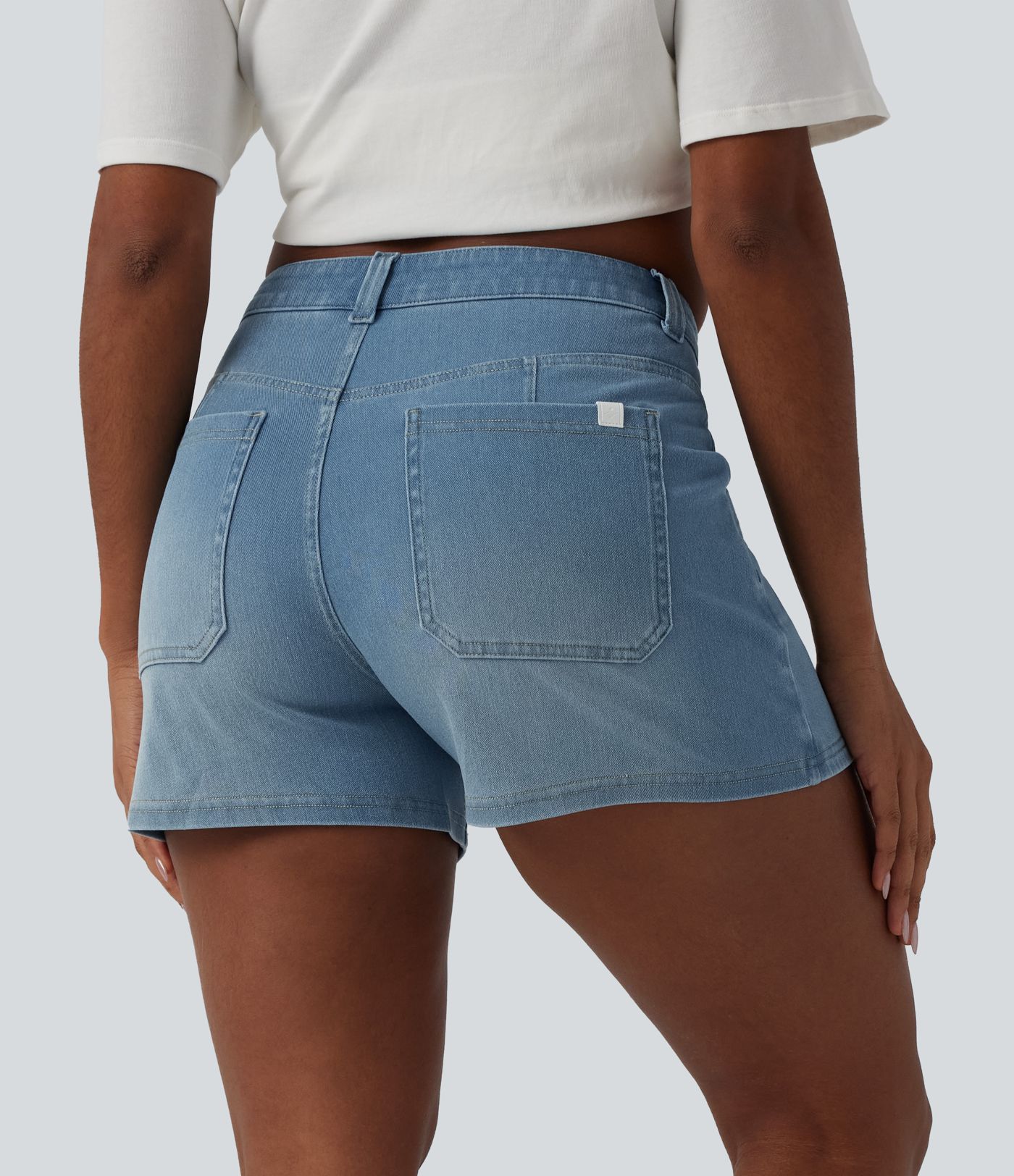 Short denim casual taille mi-haute Halara Flex™ 9 cm avec poches